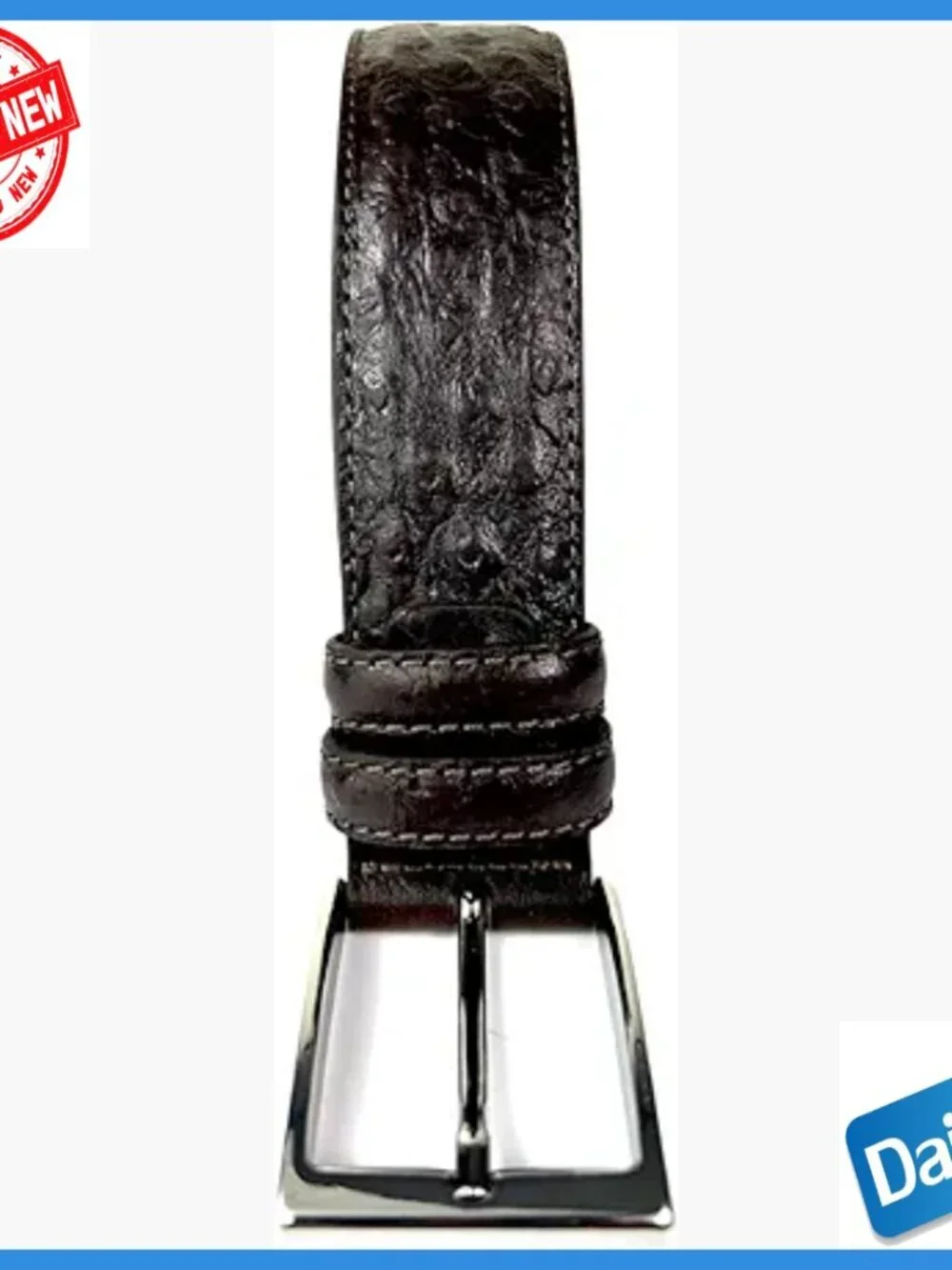 Italian Ostrich Leather Belt for Men, Dress Style, 44